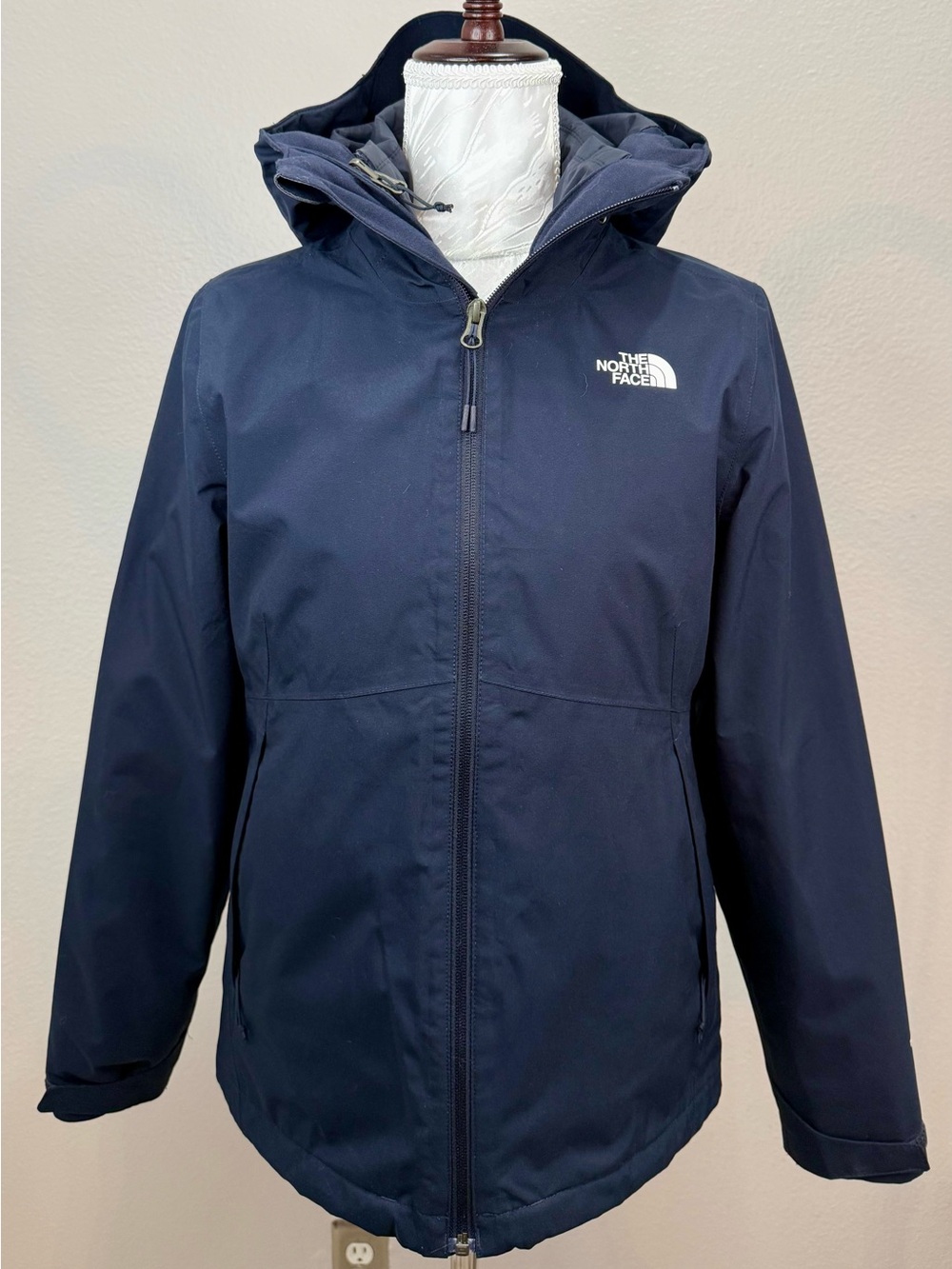 The North Face Women’s Small Navy ThermoBall 3-in-1 Hooded Jacket Primaloft